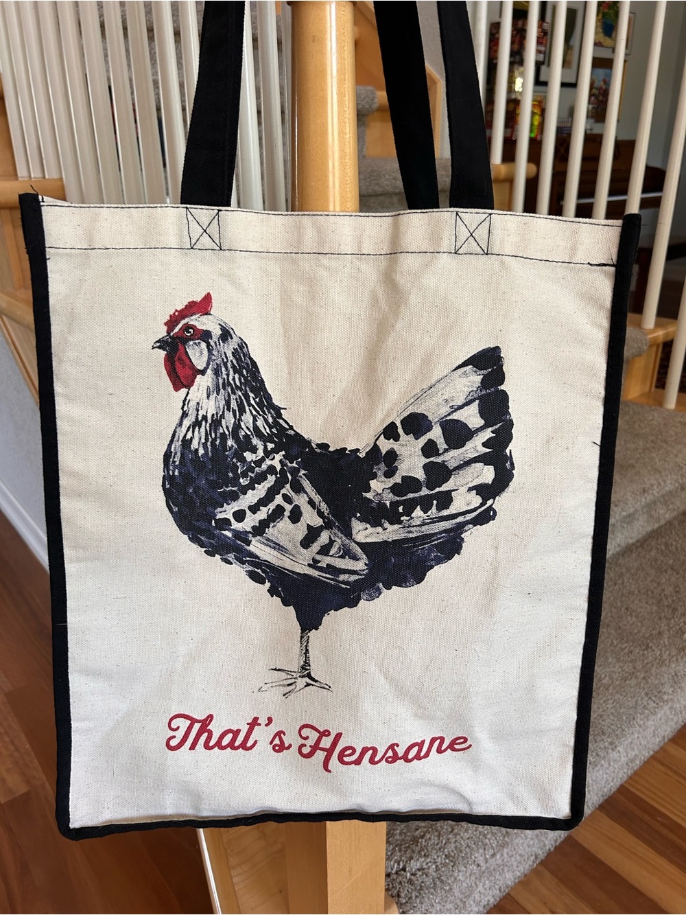NWOT Canvas Farmers Market Tote Bag. Large. Chicken. Farmer girl. That’s Hensane